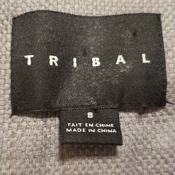 Tribal Womens Button Down Grey Fitted Blazer Jacket Size 8 - Picture 3 of 4